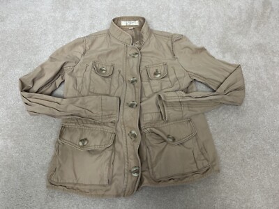 Ann Taylor Loft Jacket Womens Extra Small Petite Beige Coat Button