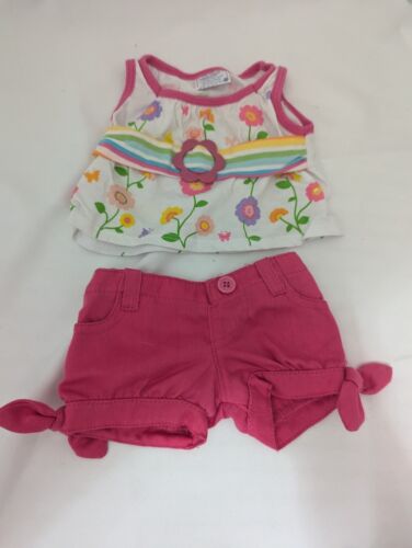 Build a Bear Workshop Blumen Sommer Outfit Top und Shorts rosa Spielzeug Kostüm