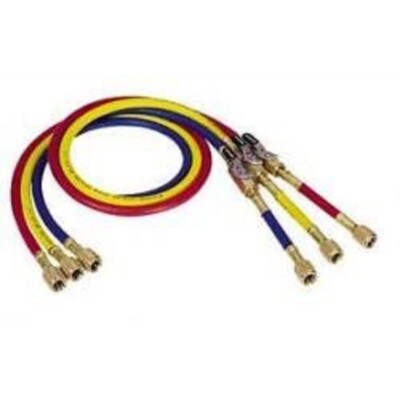 72'' YELLOW CHARGING HOSE W/MANUAL SHUT-OFF Mastercool 90264-72