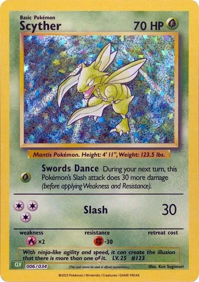 Scyther 006/034 CLV Pokemon Trading Card Game Classic Collection