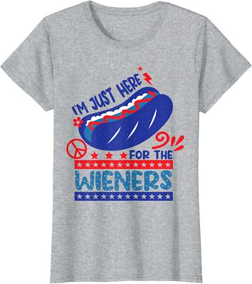 I'm Just Here For The Wieners Funny Food Gift Ladies' Crewneck T-Shirt