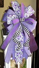 10 " LAVENDER BUTTERFLY WIRED BOW for DOOR WREATH LANTERN GARLAND SWAG  223 rb