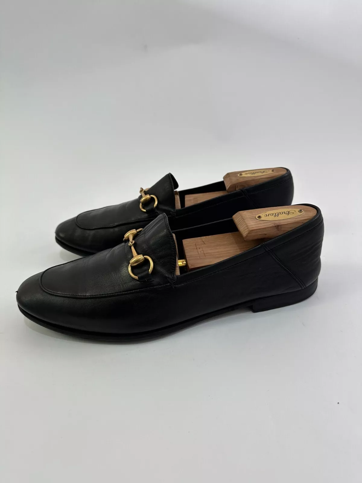 Mocassins à enfiler Gucci cuir noir Brixton Horsebit taille 8 UK