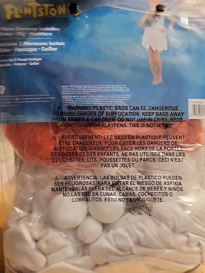 Women's Classic Flintstones Wilma White Dress Costume Fits Up To Size 12 #4098 - Изображение 3 из 3