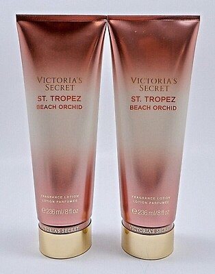 2 VICTORIA'S SECRET ST. TROPEZ BEACH ORCHID FRAGRANCE BODY LOTION PARFUMEE 8 oz 