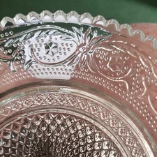 KIG Malaysia Silver Plate Footed Plate Fleur De Lis Pattern 6" Dia. 1.5" Tall 