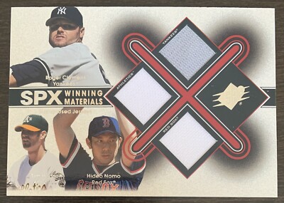 Hideo NOMO Roger CLEMENS HUDSON🔥2001 SPx Winning Materials Triple