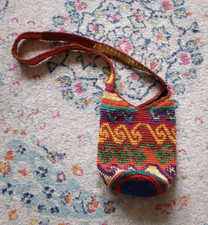 Funky Crochet Colorful Boho Bucket Crossbody Shoulder Bag Festival Hippie