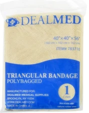 Dealmed Triangular Bandage Polybagged With 2 Safety Pins 40" x 40" x 56" 