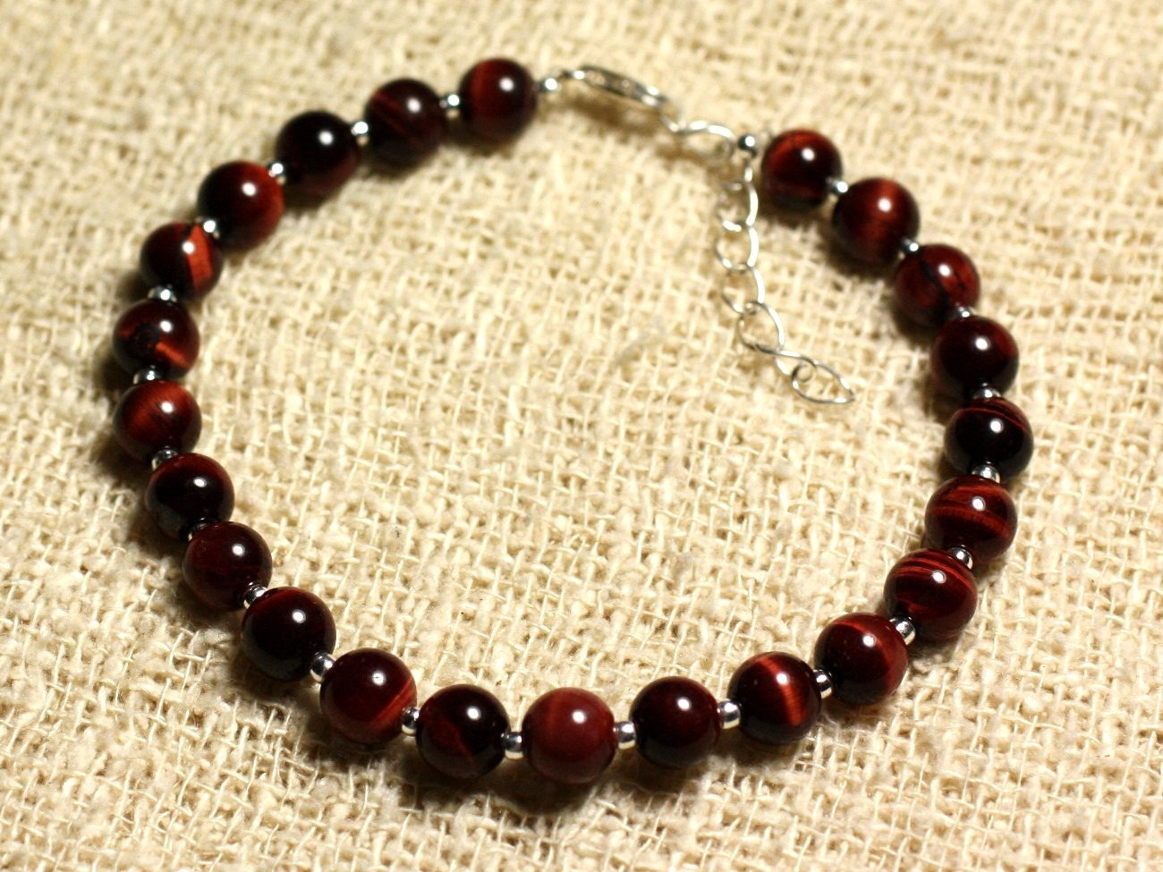 Bracelet Oeil de Taureau 6mm Argent 925, cadeau d'anniversaire idéal