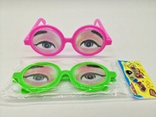 2 PC set Funny See-through Crazy Eye Glasses Costume Birthday Dancing Party Toys