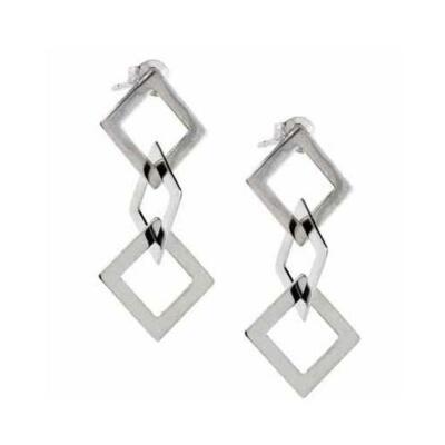 925 Silber verschlungene Ohrhänger in Diamantform