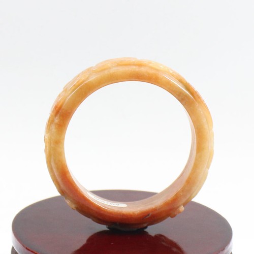 59mm Chinese Hand-carved Red Brown Jadeite Jade Gems Bangle Bracelet j6053 - Picture 4 of 11
