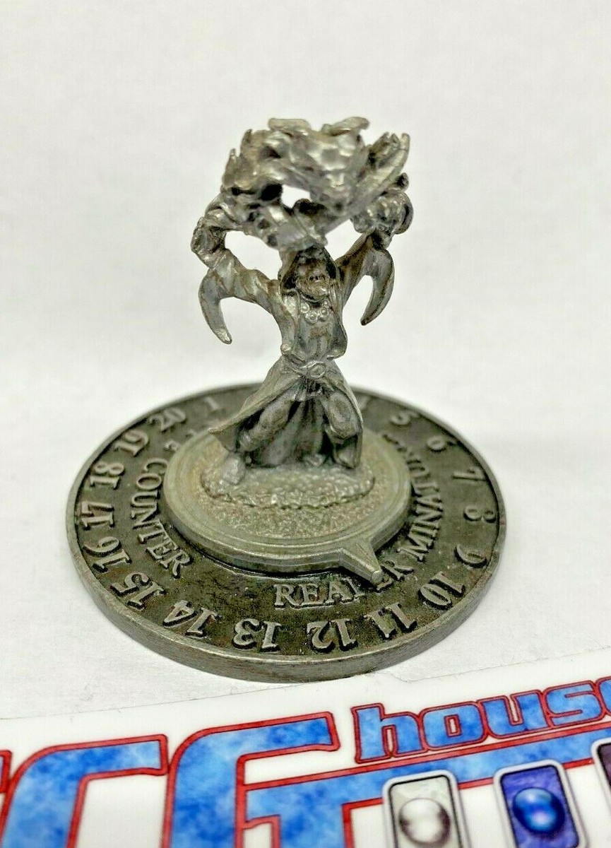 Scrye Reaper 1994 Wizard w/spell Pewter Life Counter - Magic Scrye Reaper 1994 Wizard w/spell Pewter Life Counter - Magic