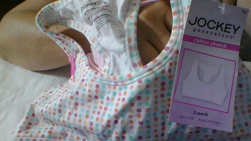 Jockey 2-Pack Girls Medium (7/8) Bralettes NWT Racerback Cotton/Spandex Pink/Dot - Picture 6 of 15