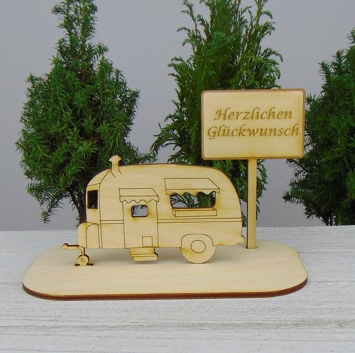 Geschenk für Camper Geld Gutschein Campingfreunde Wohnwagen Schilder Geburtstag - Picture 2 of 33