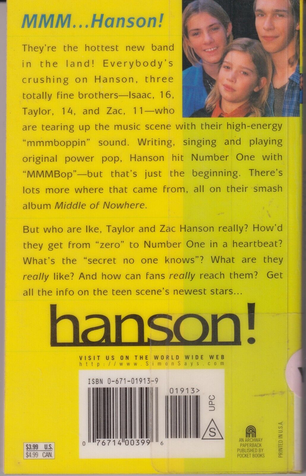 Hanson Mmmbop to the Top: Matthews, Jill: 9780671019136: : Books