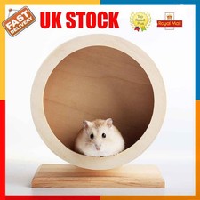 Silent Wooden Hamster Wheel with Cork Pad Small Pet Animal Exercise Accessory UK