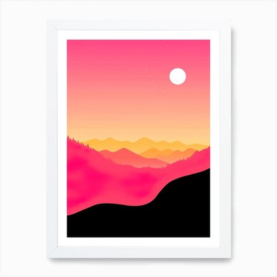Sunset Landscape Art Print Framed Wall Art Poster Canvas Print Picture
