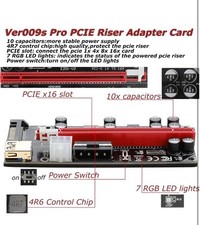 PCI-E 1x to 16x Powered USB3.0 GPU Riser Extender Adapter Card Board Cable