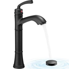 Brass Vel Sink Faucet Bla Single Handle, Tall Bathroom Faucets for