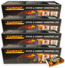 Flamefast Stove & Chimney Sweeping Log Fire Place Cleaner Remove Creosote Soot T