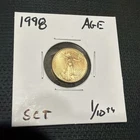 1998 American Gold Eagle & Walking Liberty 1/10 Troy oz Five Dollar Coin FINE