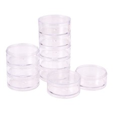 2 Sets 5 Layer Cylinder Stackable Bead Containers 15ml Plastic Round Clear St...