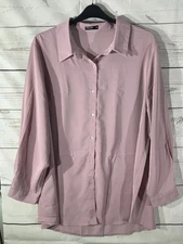 SHEIN CURVE Women’s Pink Blouse Size 4XL Collared (A21)