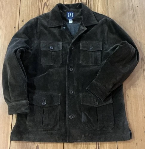 Vtg 90s/Y2K Gap “Blue Label Era” Split-Suede Relaxed-Fit Leather Jacket Mens L image 2