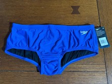 Speedo Swim Brief Size 32 Turkish Sea Solid Blue NWT Training Suit