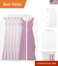 Garment Bags Clear 60 Inch Zipper 6 Pack for Dresses Suits Costumes