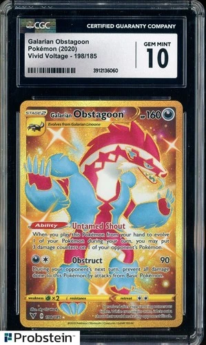 2020 Pokemon Vivid Voltage 198/185 Galarian Obstagoon CGC 10 GEM MINT