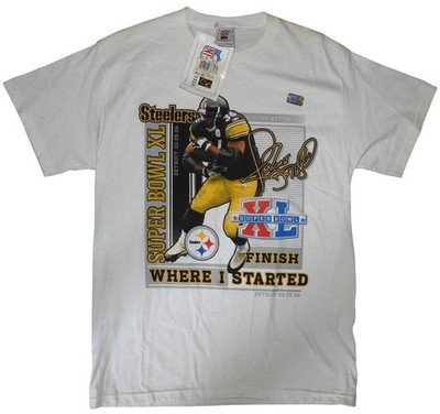 NWT Vintage 2005 Jerome Bettis Finish Where I Started Super Bowl XL Shirt Men's