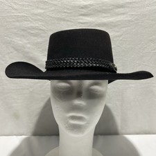 Akubra Snowy River Size 54 Black Fur Felt Hat Western Australian Braided Band