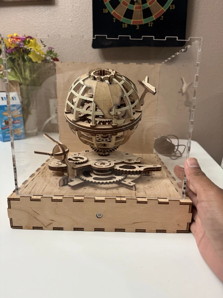 Mechanical 3D Model Globe for Kids and Adults, Wooden Puzzle for DIY by UGEARS - Image 3 of 4