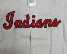 Cleveland Indians Al Lopez Auto Cream Auth Mitchell & Ness Jersey Size L Beckett