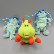 A Bug  s Life Disney Pixar Lot 3 Plush Animals Heimlich Caterpillar Tuck  Roll