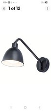 GoodHome Fajana GU10 Black Wall Light Hardwired Suitable for Bathrooms