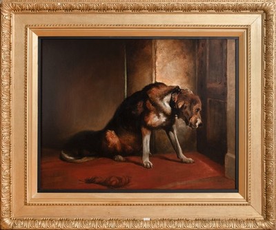 Großer Jagdhund Hund aus dem 19. Jahrhundert wartet auf Meister SIR EDWIN LANDSEER