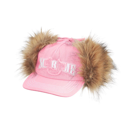 SUPREME FW25 TRUE RELIGION EARFLAP 5-PANEL BLACK DIRTY INDIGO PINK