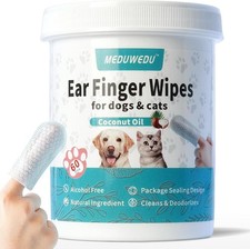 Ear Cleaner Finger Wipes 60 Counts Dog Ear Cleaner Grooming Kit Care Dogs Cats