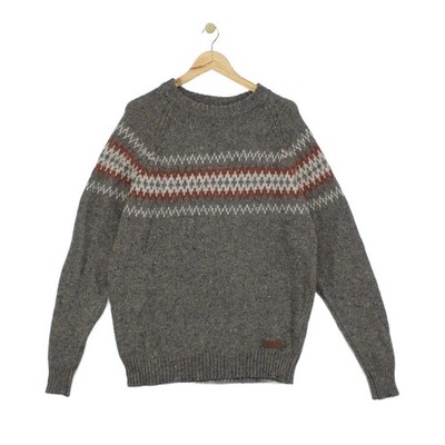 Sherpa Nordic Pullover Herren Gr. XL Grau Strick Outdoor Alpaka Wolle Nylon