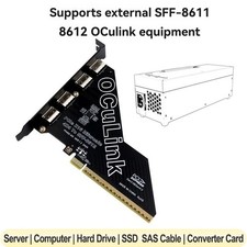 PCIe4.0 X16 To Oculink SFF-8611 8612 Adapter Card 4-Port SFF-8612 Expansion Card