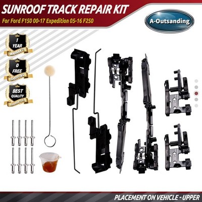 Sunroof Track Repair Kit for 2000-2016 Ford F150 F250 F350 Pickup Expedition