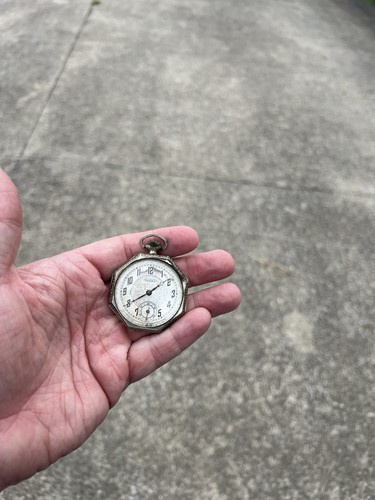 ANTIQUE WELSA ART DECO POCKET WATCH Gold Filled? Doesn’t Run But Complete - Picture 6 of 18