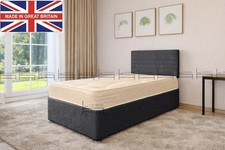Chenille Fabric Divan Bed Frame with Storage Drawers & Headboard, 2ft6 & 3ft