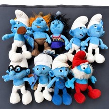 Used Smurfs Plush Lot of 9 Stuffed Toys
