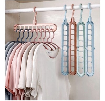 3D Folding Hanger 9 Hole Rotating Magic Closet Organizer Space Saver Saving Room