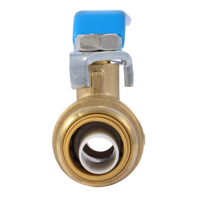 SharkBite 22222-0000LF Brass Push Ball Valve, 1/2” x 1/2” quick push to connect